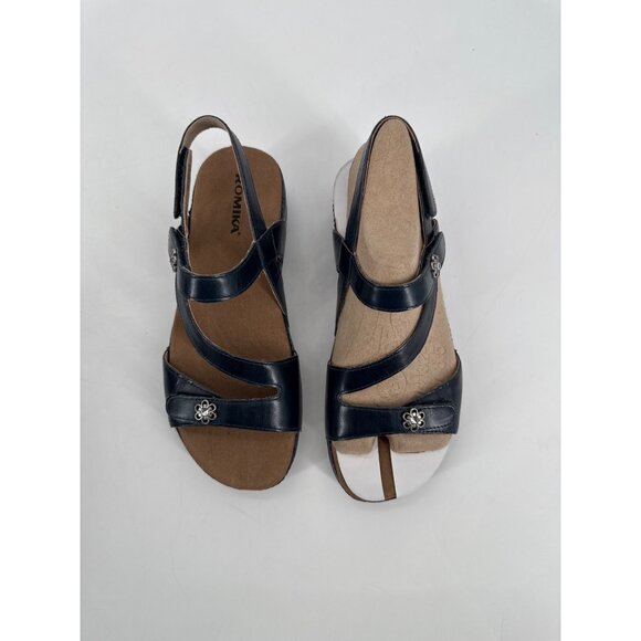 Romika Womens Sandal Strappy Wedge Navy Blue Fidschi 54 Size 37 6 6.5 New - Picture 3 of 13